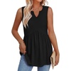 image:imageWIHOLL Tank Tops for Women Summer Babydoll Peplum Tops V Neck Sleeveless Shirts Dressy Casual Blouses Beach Vacation ClothesBlack
