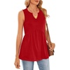image:imageWIHOLL Tank Tops for Women Summer Babydoll Peplum Tops V Neck Sleeveless Shirts Dressy Casual Blouses Beach Vacation ClothesBright Red