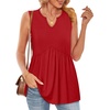 image:imageWIHOLL Tank Tops for Women Summer Babydoll Peplum Tops V Neck Sleeveless Shirts Dressy Casual Blouses Beach Vacation ClothesBright Red
