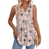 image:imageWIHOLL Tank Tops for Women Summer Babydoll Peplum Tops V Neck Sleeveless Shirts Dressy Casual Blouses Beach Vacation ClothesFloral Beige