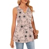 image:imageWIHOLL Tank Tops for Women Summer Babydoll Peplum Tops V Neck Sleeveless Shirts Dressy Casual Blouses Beach Vacation ClothesFloral Beige
