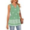 image:imageWIHOLL Tank Tops for Women Summer Babydoll Peplum Tops V Neck Sleeveless Shirts Dressy Casual Blouses Beach Vacation ClothesGreen Boho