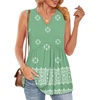 image:imageWIHOLL Tank Tops for Women Summer Babydoll Peplum Tops V Neck Sleeveless Shirts Dressy Casual Blouses Beach Vacation ClothesGreen Boho