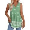 image:imageWIHOLL Tank Tops for Women Summer Babydoll Peplum Tops V Neck Sleeveless Shirts Dressy Casual Blouses Beach Vacation ClothesGreen Boho