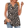 image:imageWIHOLL Tank Tops for Women Summer Babydoll Peplum Tops V Neck Sleeveless Shirts Dressy Casual Blouses Beach Vacation ClothesLeopard