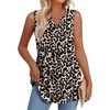 image:imageWIHOLL Tank Tops for Women Summer Babydoll Peplum Tops V Neck Sleeveless Shirts Dressy Casual Blouses Beach Vacation ClothesLeopard