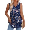 image:imageWIHOLL Tank Tops for Women Summer Babydoll Peplum Tops V Neck Sleeveless Shirts Dressy Casual Blouses Beach Vacation ClothesNavy Floral