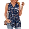 image:imageWIHOLL Tank Tops for Women Summer Babydoll Peplum Tops V Neck Sleeveless Shirts Dressy Casual Blouses Beach Vacation ClothesNavy Floral