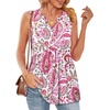 image:imageWIHOLL Tank Tops for Women Summer Babydoll Peplum Tops V Neck Sleeveless Shirts Dressy Casual Blouses Beach Vacation ClothesPink Paisley