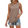 image:imageWIHOLL Tank Tops for Women Summer Outfits 2026 Crewneck Spring Casual Sleeveless Shirts Blouses ClothingCoffee