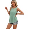 image:imageWIHOLL Tank Tops for Women Summer Outfits 2026 Crewneck Spring Casual Sleeveless Shirts Blouses ClothingLake Green