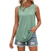 image:imageWIHOLL Tank Tops for Women Summer Outfits 2026 Crewneck Spring Casual Sleeveless Shirts Blouses ClothingLake Green