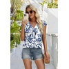 image:imageWIHOLL Tank Tops for Women Summer Shirts V Neck TShirts Beach Vacation Clothe Boho Sleeveless Basic Tees Fashion Clothing1ethnic Blue White