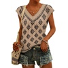image:imageWIHOLL Tank Tops for Women Summer Shirts V Neck TShirts Beach Vacation Clothe Boho Sleeveless Basic Tees Fashion Clothing1khaki Ethnic Floral