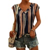 image:imageWIHOLL Tank Tops for Women Summer Shirts V Neck TShirts Beach Vacation Clothe Boho Sleeveless Basic Tees Fashion Clothing3charcoal Stripes