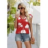 image:imageWIHOLL Tank Tops for Women Summer Shirts V Neck TShirts Beach Vacation Clothe Boho Sleeveless Basic Tees Fashion Clothing3red Lily