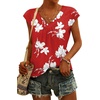 image:imageWIHOLL Tank Tops for Women Summer Shirts V Neck TShirts Beach Vacation Clothe Boho Sleeveless Basic Tees Fashion Clothing3red Lily