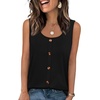 image:imageWIHOLL Tank Tops for Women Summer Tops Trendy Dressy Casual Spring Vacation Outfits Crewneck Button Down Sleeveless ShirtsBlack
