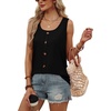 image:imageWIHOLL Tank Tops for Women Summer Tops Trendy Dressy Casual Spring Vacation Outfits Crewneck Button Down Sleeveless ShirtsBlack