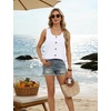 image:imageWIHOLL Tank Tops for Women Summer Tops Trendy Dressy Casual Spring Vacation Outfits Crewneck Button Down Sleeveless ShirtsClassic White