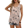 image:imageWIHOLL Tank Tops for Women Summer Tops Trendy Dressy Casual Spring Vacation Outfits Crewneck Button Down Sleeveless ShirtsPattern Apricot