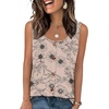 image:imageWIHOLL Tank Tops for Women Summer Tops Trendy Dressy Casual Spring Vacation Outfits Crewneck Button Down Sleeveless ShirtsPattern Apricot