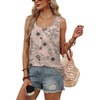 image:imageWIHOLL Tank Tops for Women Summer Tops Trendy Dressy Casual Spring Vacation Outfits Crewneck Button Down Sleeveless ShirtsPattern Apricot