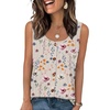 image:imageWIHOLL Tank Tops for Women Summer Tops Trendy Dressy Casual Spring Vacation Outfits Crewneck Button Down Sleeveless ShirtsPattern Floral Apricot