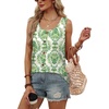 image:imageWIHOLL Tank Tops for Women Summer Tops Trendy Dressy Casual Spring Vacation Outfits Crewneck Button Down Sleeveless ShirtsPattern Green