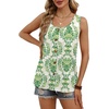 image:imageWIHOLL Tank Tops for Women Summer Tops Trendy Dressy Casual Spring Vacation Outfits Crewneck Button Down Sleeveless ShirtsPattern Green