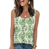image:imageWIHOLL Tank Tops for Women Summer Tops Trendy Dressy Casual Spring Vacation Outfits Crewneck Button Down Sleeveless ShirtsPattern Green