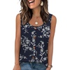 image:imageWIHOLL Tank Tops for Women Summer Tops Trendy Dressy Casual Spring Vacation Outfits Crewneck Button Down Sleeveless ShirtsPattern Navy
