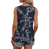 image:imageWIHOLL Tank Tops for Women Summer Tops Trendy Dressy Casual Spring Vacation Outfits Crewneck Button Down Sleeveless ShirtsPattern Navy