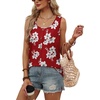 image:imageWIHOLL Tank Tops for Women Summer Tops Trendy Dressy Casual Spring Vacation Outfits Crewneck Button Down Sleeveless ShirtsPattern Red