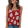 image:imageWIHOLL Tank Tops for Women Summer Tops Trendy Dressy Casual Spring Vacation Outfits Crewneck Button Down Sleeveless ShirtsPattern Red