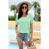 image:imageWIHOLL Tops for Women Summer Casual Ruffle Trim Sleeve Square Neck T Shirts1aqua