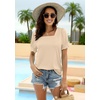 image:imageWIHOLL Tops for Women Summer Casual Ruffle Trim Sleeve Square Neck T Shirts1beige
