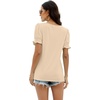 image:imageWIHOLL Tops for Women Summer Casual Ruffle Trim Sleeve Square Neck T Shirts1beige