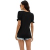 image:imageWIHOLL Tops for Women Summer Casual Ruffle Trim Sleeve Square Neck T Shirts1black
