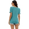 image:imageWIHOLL Tops for Women Summer Casual Ruffle Trim Sleeve Square Neck T Shirts1blue