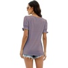 image:imageWIHOLL Tops for Women Summer Casual Ruffle Trim Sleeve Square Neck T Shirts1bluePink Stripe