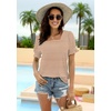 image:imageWIHOLL Tops for Women Summer Casual Ruffle Trim Sleeve Square Neck T Shirts1camarelstripe
