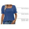 image:imageWIHOLL Tops for Women Summer Casual Ruffle Trim Sleeve Square Neck T Shirts1darkblue