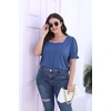 image:imageWIHOLL Tops for Women Summer Casual Ruffle Trim Sleeve Square Neck T Shirts1darkblue