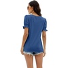 image:imageWIHOLL Tops for Women Summer Casual Ruffle Trim Sleeve Square Neck T Shirts1darkblue