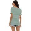 image:imageWIHOLL Tops for Women Summer Casual Ruffle Trim Sleeve Square Neck T Shirts1greenstripe