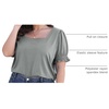 image:imageWIHOLL Tops for Women Summer Casual Ruffle Trim Sleeve Square Neck T Shirts1grey