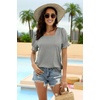 image:imageWIHOLL Tops for Women Summer Casual Ruffle Trim Sleeve Square Neck T Shirts1grey