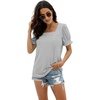 image:imageWIHOLL Tops for Women Summer Casual Ruffle Trim Sleeve Square Neck T Shirts1greystripe