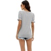 image:imageWIHOLL Tops for Women Summer Casual Ruffle Trim Sleeve Square Neck T Shirts1greystripe